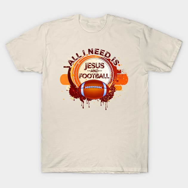 Jesus and Football T-Shirt by The Lucid Frog